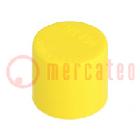 Cap; Body: yellow; Øint: 25mm; H: 23.5mm; Mat: LDPE; push-in; SafeCAP