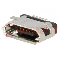 Aljzat; USB B micro; SMT; PIN: 5; USB 2.0; nikkelezett,aranyozott