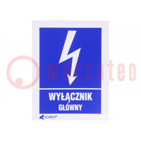 Safety sign; informative; self-adhesive folie; W: 52mm; H: 74mm