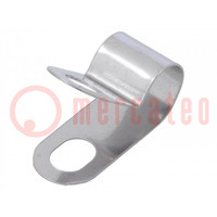 Fixing clamp; for shielded cables; ØBundle : 6.4mm; A: 18.7mm