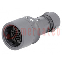Connector: circular; plug; female; PIN: 22; w/o contacts; for cable