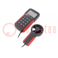 Thermoanemometer; LCD; 2÷30m/s; 0÷40°C; Equipment: case