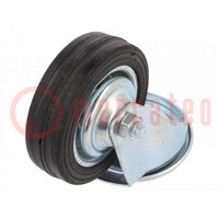 Transport wheel; Ø: 80mm; W: 25mm; H: 105mm; torsional; 50kg; rubber