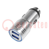 USB-Netzteil; USB-A-Buchse x2; Sp.Strom: 12÷24VDC; 5V/2,1A