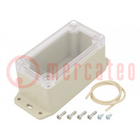 Enclosure: multipurpose; X: 50mm; Y: 95mm; Z: 50mm; with fixing lugs