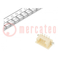 Socket; wire-wire/PCB; male; DF3; 2mm; PIN: 4; SMT; on PCBs; tinned