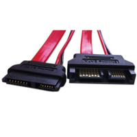 Videk Slimline Combo SATA Power & Data Extension Cable 0.3m