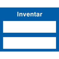 Inventaretiketten,schw 12Stk Bogen,Text:Inventar-Nr.-2Beschriftungsf 4x3cm Version: 02 - blau
