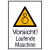 Vorsicht! Laufende Maschine Warnschild, selbstkl. Folie ,13,10x18,50cm DIN EN ISO 7010 W025 + Zusatztext ASR A1.3 W025 + Zusatztext