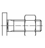 Hammerkopfschrauben Typ 28/15 M 10 x 50 A4 blank, ohne Vierkantsatz, mit Mutter