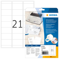 HERMA Adressetiketten für Schreibmaschinen A4 67x38 mm Papier matt Ecken rund 420 St.