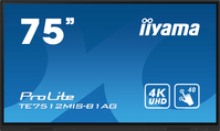 iiyama PROLITE Digital signage flat panel 190.5 cm (75") Wi-Fi 400 cd/m² 4K Ultra HD Black Touchscreen Built-in processor Android 11 16/7