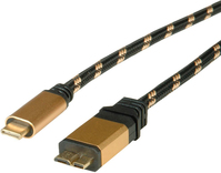 ROLINE USB 0.5m USB Kabel 0,5 m USB 3.2 Gen 2 (3.1 Gen 2) Micro-USB B USB C Schwarz, Gold
