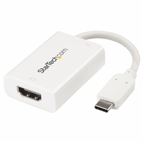 StarTech.com Adaptateur vidéo USB-C vers HDMI avec USB Power Delivery - M/F - 4K 60 Hz - Blanc