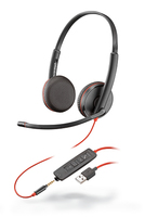 POLY Blackwire 3225 Headset Bedraad Hoofdband Oproepen/muziek USB Type-A Zwart