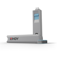 Lindy 40465 Schnittstellenblockierung Schnittstellenblockierung + Schlüssel USB Typ-C Blau Acrylnitril-Butadien-Styrol (ABS)