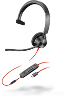 POLY Blackwire 3315 Zestaw słuchawkowy Przewodowa Opaska na głowę Biuro/centrum telefoniczne USB Type-C Czarny, Czerwony