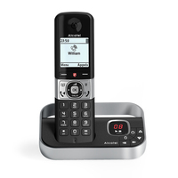 Alcatel F890 Teléfono DECT Identificador de llamadas Negro, Plata