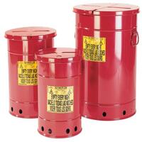 Entsorgungsbehälter aus Stahlblech, Handbed., für lösungsmittelhaltige Abfälle, 80 Liter, 460x600mm