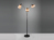 Große Stehleuchte LUMINA mit 3 Glas Lampenschirmen amberfarbig, H: 200cm