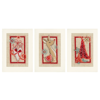Counted Cross Stitch Kit: Greeting Cards: Christmas Symbols: Set of 3