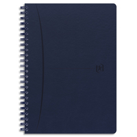 OXFORD Carnet SIGNATURE format A5 couverture souple à spirale 160 pages quadrillées 5x5. Coloris bleu