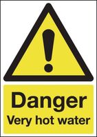 Safety Sign Danger Very Hot Water 75x50mm PVC HA17343R