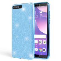 NALIA Glitter Case compatible with Huawei Y6 2018, Thin Mobile Sparkle Silicone Back-Cover, Protective Slim Shiny Protector Skin, Shockproof Crystal Gel Bling Smart-Phone Bumper...