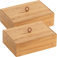 WENKO Bambus Box Terra L mit Deckel 2er Set
