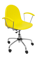 Silla Operativa de oficina modelo Ves giratoria color amarillo