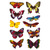 Schmuck-Etikett DECOR Schmetterlinge beglimmert, Schmetterlinge, 10 Stück, bunt