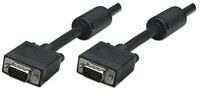 SVGA Monitor Cable Black HD15 Male / HD15 Male with Ferrite Cores, 15 m (50 ft.), Black