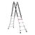 Telescopic folding ladder
