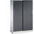 Armario de puertas correderas ASISTO, altura 1617 mm, anchura 1000 mm, gris luminoso / gris negruzco.