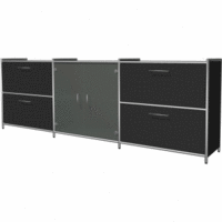 Sideboard BxTxH 236x38x78cm 4 Schubfächer anthrazit