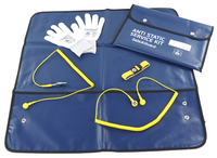 ESD-Service Kit, Handschuhe, einfache Krokoklemme, blau