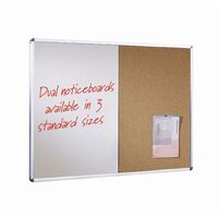 Combination noticeboard and dry-wipe whiteboards - Cork/Dry-wipe whiteboards 900 x 600
