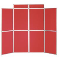 Aluminium framed, large panel, folding display panel kit - 8 panel, red