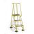 Mobile platform steps with cup feet and full handrail 3 tread in yellow
