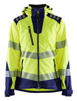 Damen High Vis Softshell Jacke 4791 High Vis gelb/marineblau