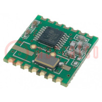 Module: RF; FM transceiver; FSK; 868MHz; SPI; -105dBm; 2.2÷3.8VDC