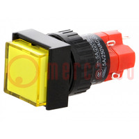 Switch: push-button; Pos: 2; SPDT; 3A/250VAC; 2A/24VDC; ON-(ON)