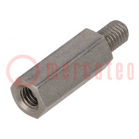 Screwed spacer sleeve; 20mm; Int.thread: M5; Ext.thread: M5