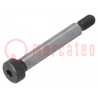 Shoulder screw; steel; M5; 0.8; Thread len: 9.5mm; hex key; HEX 3mm