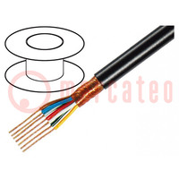 Cable: de micrófono; 7x0,25mm2; negro; OFC; -15÷70°C; PVC