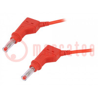 Connection cable; 32A; banana plug 4mm,both sides; Len: 2m; red