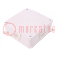 Enclosure: junction box; X: 134mm; Y: 134mm; Z: 50mm; wall mount