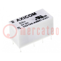 Relay: electromagnetic; DPDT; Ucoil: 9VDC; 3A; 0.5A/125VAC; PCB