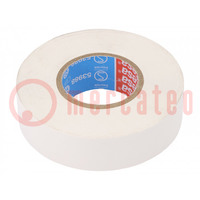 Tape: electrical insulating; W: 19mm; L: 25m; Thk: 0.15mm; white