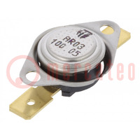Sensor: thermostat; SPST-NC; 100°C; 16A; 250VAC; connectors 6,3mm